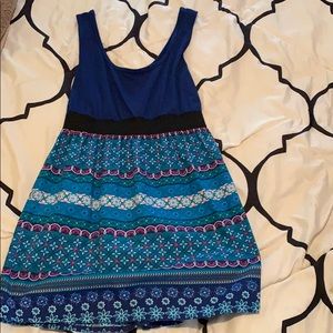 Xhilaration Dresses - Blue Patterned Mini Dress Xhilaration Dresses - Blue Patterned Mini Dress